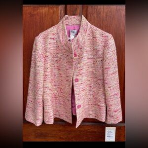 Lily Pulitzer “Madeline” Pink Boucle Crop Jacket, Size 12 - NWT